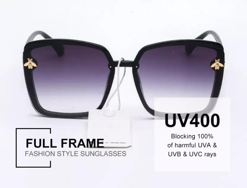 UV Protection Over-sized Sunglasses (64) (For Women, Violet)